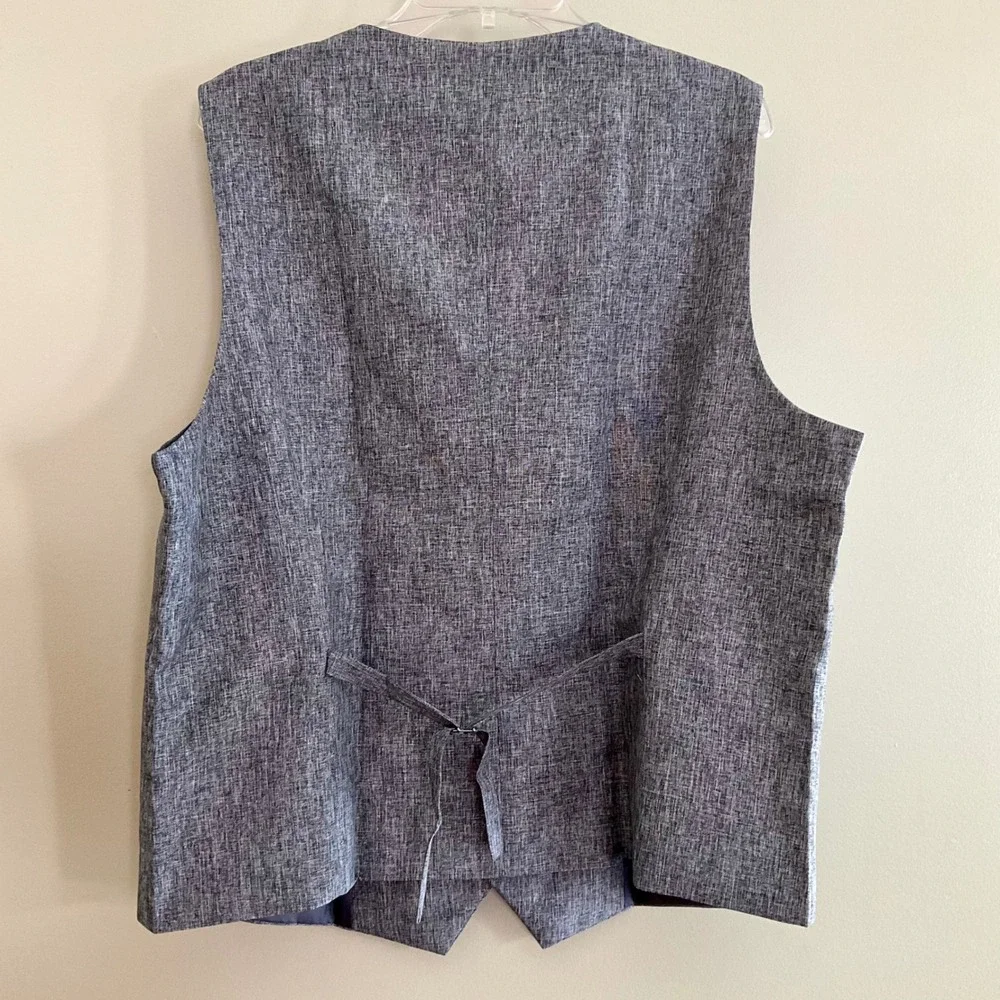 COOFANDY‎ Mens Slim Fit Formal Suit Vest Gray Size XL NWT Preppy Career Party
